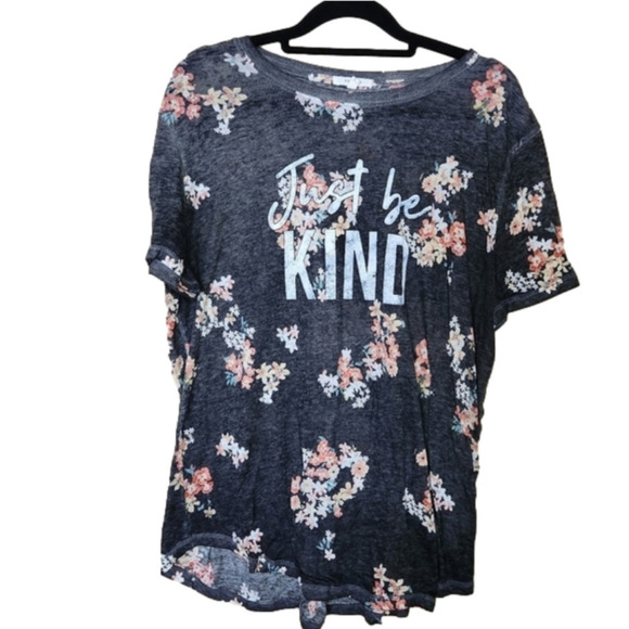 MAURICES Floral Just be kind Shirt Size Large - Picture 1 of 7